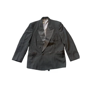 Christian Dior Mens Black Peak Lapel Tuxedo Double Breasted Formal Blazer Sz 42S - Picture 1 of 8