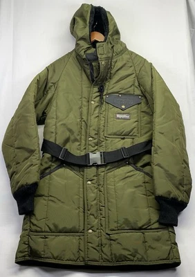 RefrigiWear Iron Tuff Jacket Coat Mens 60 REG M/L Green Fur Fleece Collar USA - Image 1 of 4