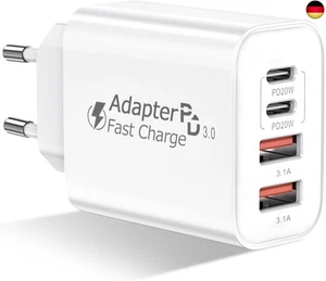 Amoner USB C Ladegerät, 4 Port 40W Schnellladegerät PD QC 3.0 Power USB C A - Bild 1 von 7