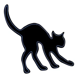 Halloween-Dekoration My Other Me Neon Lichtsilhouette Katze - Bild 1 von 1