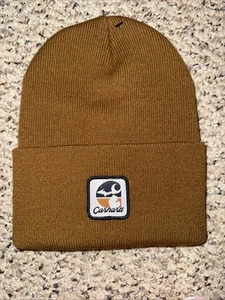 Carhartt Michigan Beanie Mütze Kappe braun Herren Outdoor Arbeitskleidung Strick Patch Neu mit Etikett - Bild 1 von 2