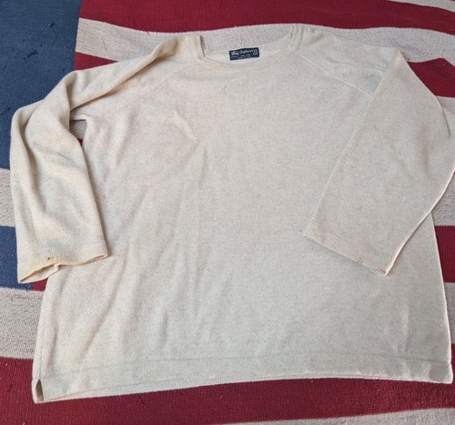 Burberrys Maglione Uomo Maglia Beige Taglia M Cashmere Cotone Italia Vintage LEGGI