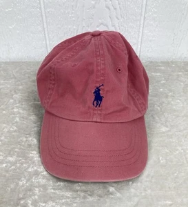 De Colección Polo Ralph Lauren Spellout Gorra Ajustable Rosa Coral Salmón Desteñido - Imagen 1 de 6