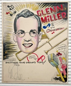 1940 Fred Rhoads Original Artwork Glenn Miller & His Orchestra Signed By Miller - Picture 1 of 3
