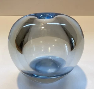 HOLMEGAARD Danish Glass_Blue Small Vase_Signed & Dated 1959_Artist Per Lutken - Picture 1 of 12