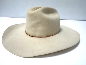 Stetson Cowboy Hat 6X Long Oval Off White Size 59 - 7 3/8" - Picture 1 of 14