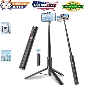 Versatile 67-Inch Lightweight Tripod with Integrated Wireless Remote Control - Picture 1 of 9