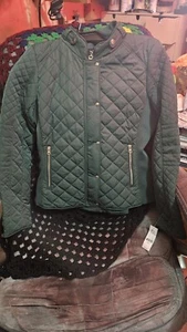 NY&CO Quilted Olive Green Jacket Xs - Picture 1 of 6
