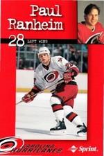 Paul Ranheim 1997-98 Carolina Hurricanes Team Issue Postcard