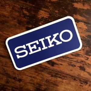SEIKO Sticker - Blue Vintage Watch Decal with Border - Weatherproof!  4”x2”
