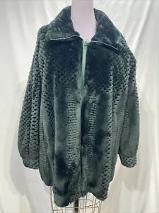 sheared beaver stroller forest green zipper (45018) - Picture 1 of 3