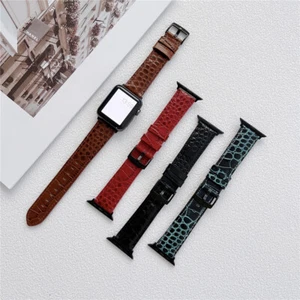 Lederarmband Krokodilmuster für Apple Watch 10 9 8 7 6 SE 42/45/46/49mm Ultra - Bild 1 von 12