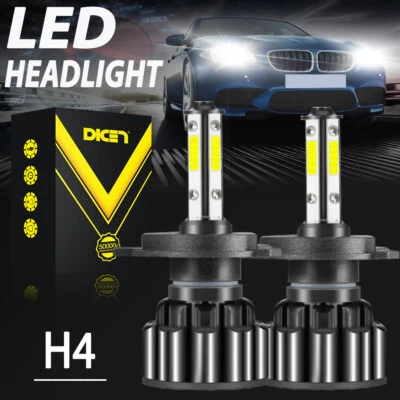 2Pcs 4-Sides 20000LM H4 9003 LED Headlight Bulbs Kit WHITE Bright High Low Beam Foto 1 de 4