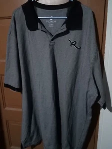 Rocawear Mens Polo Shirt Size 5XB BlackGray Stretch Short Sleeve Pullover - Picture 1 of 6