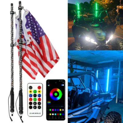 2 PIEZAS 3 FT LED Luces Látigo Antena Bandera Para Polaris Sportsman XP 1000 850 X2 570 Foto 1 de 4