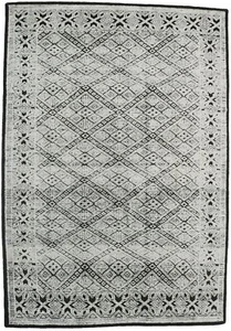 Ivory & Black Geometric Rug Modern Oriental Contemporary Decor Carpet 6X9 ft - Picture 1 of 15