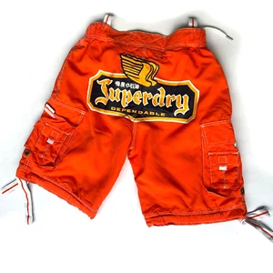Superdry Badeshorts Herren Cargo Boardshorts Orange Größe S - Bild 1 von 18