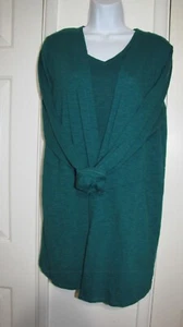 Chico's sz 1 The Ultimate Tee 2 Piece Set Tank/Cardigan Emerald-Green Wm. 8 - Picture 1 of 15