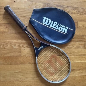 Wilson Extra II Midsize 4 3/8 Aluminum Tennis Racket W/ Leather Case - Picture 1 of 9