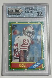 1986 Topps Jerry Rice #161 Rookie GEM 10 49ERS
