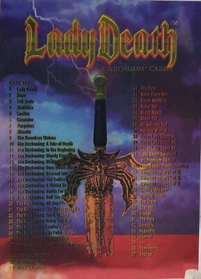 LADY DEATH ALL CHROMIUM SERIES 1 (1994) Krome Complete 100 Card Set CHAOS! NM+ - Image 1 of 4