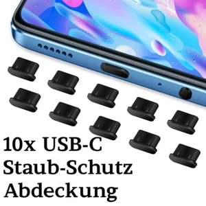 10x USB-C Nasadki przeciwpyłowe Wtyczka przeciwpyłowa Silikon Kolor:⬛ /⬜ / Przezroczysty NOWY (40x) - Zdjęcie 1 z 14