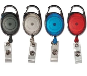 Advantus 75552 30" Carabiner-Style Retractable ID Card Reel - Asstd (20/Pk) New - Picture 1 of 8