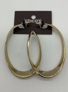 Chico's Gold Half Hoop Ohrringe Neu mit Etikett - Bild 1 von 2