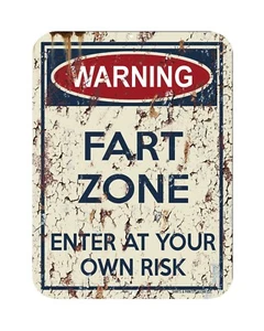WARNING: Fart Zone - Enter At Your Own Risk - Aluminum Sign 9x12 FUNNY Man Cave  - Picture 1 of 1