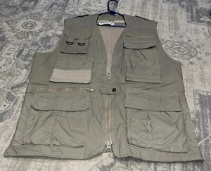 New Mens Sz Large Nikoata Exploration Beige Fishing Hunting Utility Safari Vest - Picture 1 of 7