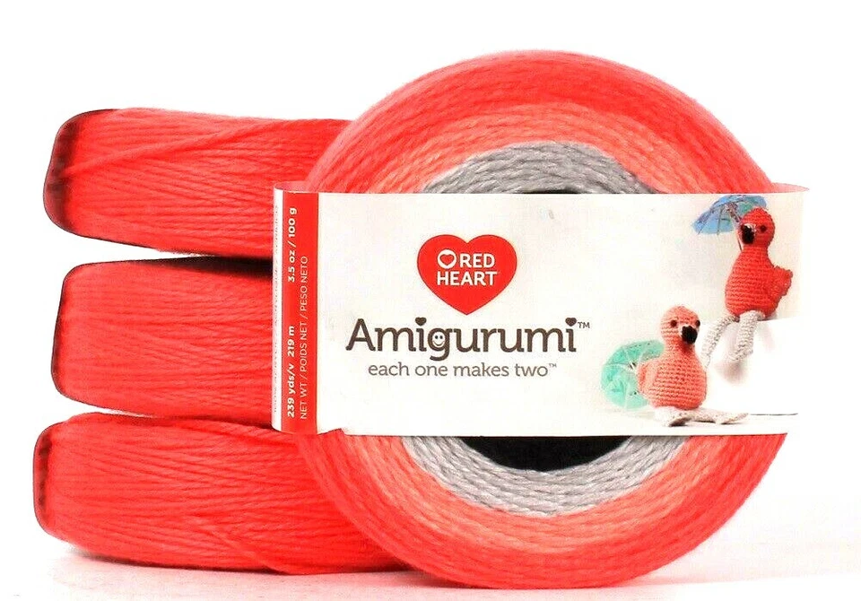 4 Count Red Heart 3.5 Oz Amigurumi Flamingo 1 Super Fine 100% Acrylic Yarn - Image 1 of 1