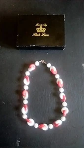 PARK LANE NECKLACE RED & WHITE - Picture 1 of 4