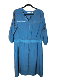 Vestido New York and Company elástico, azul XL para mujer, 100 % poliéster, usado. - Imagen 1 de 5