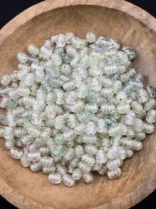 800+ PCS WHITE OVAL GLASS BEADS JEWELRY CRAFT MAKING LOOSE BEADS - Picture 1 of 10