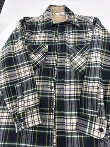 Giacca vintage anni 60 Woolrich verde a quadri lana flanella media western shacket - Foto 1 di 17