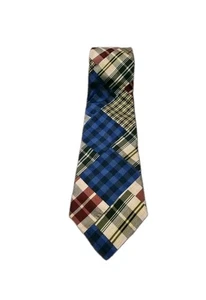 Vintage Tommy Hilfiger 100% Italian Silk Blue, Red, Black Plaid Tie Made In USA - Picture 1 of 10