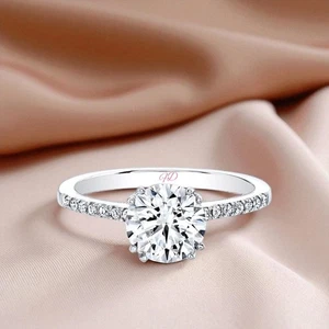 Ehering Damen 1,63 ct IGI Lab Grown Rundschliff Diamant Massiv 14 K Weißgold - Bild 1 von 13