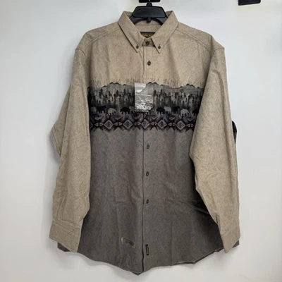 NWD Woolrich Shirt Mens Extra Large XXL Bear Skyline Aztec Nature Button Down - Image 1 of 4