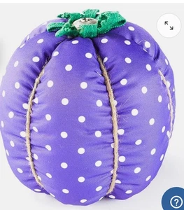 "Tela de lunares de calabaza de felpa púrpura de 6"" decoración de mesa de Halloween nueva" - Imagen 1 de 9