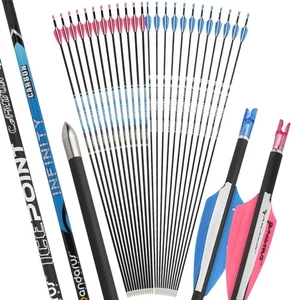 12X Archery Carbon Arrows ID3.2mm 4.2mm SP350-1000 Vanes Arrowhead Target - Picture 1 of 12