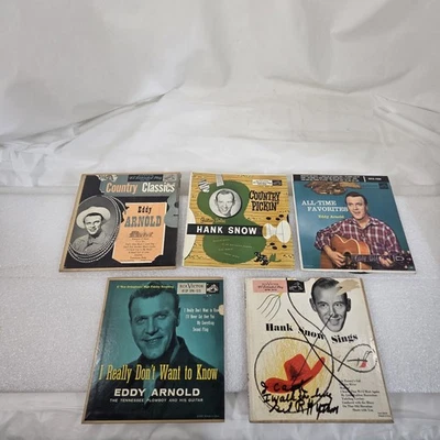 RCA Victor Country 45 EP Lot Eddy Arnold Hank Snow 1950s Vinyl Records - Image 1 of 4