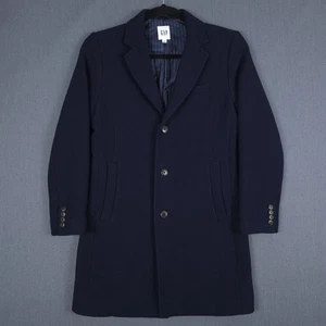 Gap Lanificio Nello Gori Coat Mens Small Navy Blue Italian Wool Blend Overcoat - Picture 1 of 10
