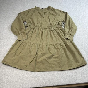 Rails Ivy Moss Dress Womens Large Green Long Sleeve Tiered Waist Tie Mini Boho - Picture 1 of 9