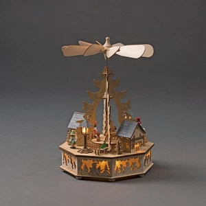 Konstsmide LED Holz  Weihnachts Pyramide natur 8 LED warmweiß Advent Deko  - Bild 1 von 2