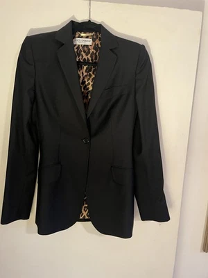 Dolce &Gabbana Black Blazer Leopard Lining Size 40 - Image 1 of 4
