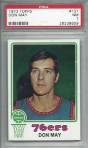 Tarjeta de baloncesto 1973 Topps #131 Don May, Philadelphia 76ers clasificación PSA 7 - Imagen 1 de 1