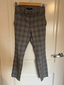 Forever New Petite Grey Checked Work Pants - Size 4 - Picture 1 of 3