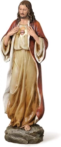 por Roman, 13.75" H Figura Sagrado Corazón de Jesús, Regalos Religiosos, Decoración del Hogar - Imagen 1 de 2