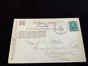 Antique 1907 Julian Hotel Battery Park, NY Postcard Franklin 1 Cent Stamp Corner - Picture 1 of 4