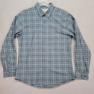 Eddie Bauer Men Button Down Lined Fishing Shirt Long Sleeve Medium Blue Spring - Picture 1 of 12